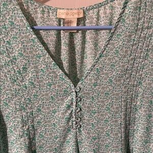 Cynthia Rowley Green Floral Blouse